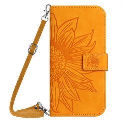 Peňaženkové puzdro Embossing Pattern Kvet case žlté – Xiaomi Redmi 13