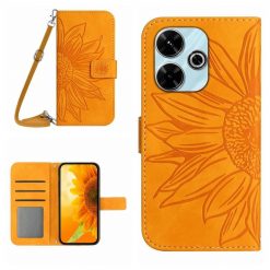 Kryty na mobil | Peňaženkové puzdro Embossing Pattern Kvet case žlté – Xiaomi Redmi 13 | Kryty na mobil