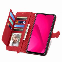 Peňaženkové puzdro Embossing Pattern Leaf case červené – T Phone 2 Pro | Kryty na mobil Kryty na mobil | Peňaženkové puzdro Embossing Pattern Leaf case červené – T Phone 2 Pro | Kryty na mobil