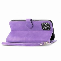 Kryty na mobil | Peňaženkové puzdro Embossing Pattern Leaf case fialové – T Phone 2 Pro | Kryty na mobil