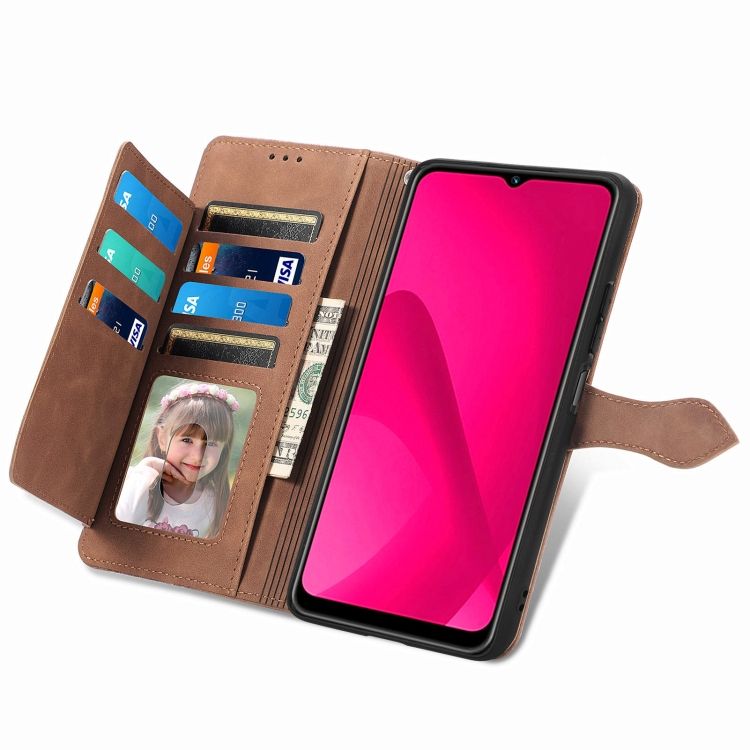 Peňaženkové puzdro Embossing Pattern Leaf case hnedé – T Phone 2 Pro | Kryty na mobil Kryty na mobil | Peňaženkové puzdro Embossing Pattern Leaf case hnedé – T Phone 2 Pro | Kryty na mobil