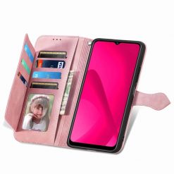 Peňaženkové puzdro Embossing Pattern Leaf case ružové – T Phone 2 | Kryty na mobil Kryty na mobil | Peňaženkové puzdro Embossing Pattern Leaf case ružové – T Phone 2 | Kryty na mobil