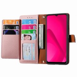 Kryty na mobil | Peňaženkové puzdro Heart zip case ružové – T Phone 2 | Kryty na mobil