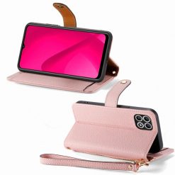 Kryty na mobil | Peňaženkové puzdro Heart zip case ružové – T Phone 2 | Kryty na mobil