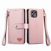 Kryty na mobil | Peňaženkové puzdro Heart zip case sivé – T Phone 2 Pro | Kryty na mobil