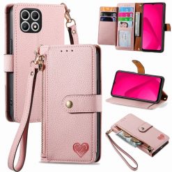Kryty na mobil | Peňaženkové puzdro Heart zip case ružové – T Phone 2 Pro | Kryty na mobil