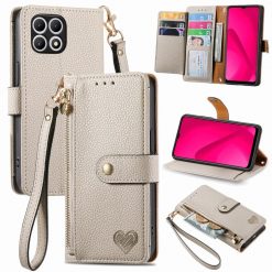 Kryty na mobil | Peňaženkové puzdro Heart zip case sivé – T Phone 2 Pro | Kryty na mobil