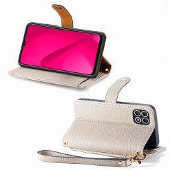 Kryty na mobil | Peňaženkové puzdro Heart zip case sivé – T Phone 2 Pro | Kryty na mobil