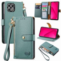 Kryty na mobil | Peňaženkové puzdro Heart zip case zelené – T Phone 2 Pro | Kryty na mobil