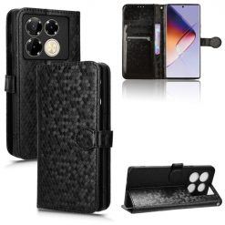 Kryty na mobil | Peňaženkové puzdro Honeycomb Dot Texture Case čierne – Infinix Note 40 Pro / Infinix Note 40 Pro+ 5G | Kryty na mobil