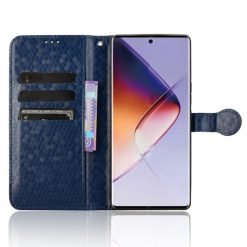 Kryty na mobil | Peňaženkové puzdro Honeycomb Dot Texture Case modré – Infinix Note 40 Pro / Infinix Note 40 Pro+ 5G | Kryty na mobil