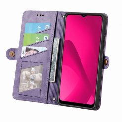 Kryty na mobil | Peňaženkové puzdro Purse case fialové – T Phone 2 | Kryty na mobil