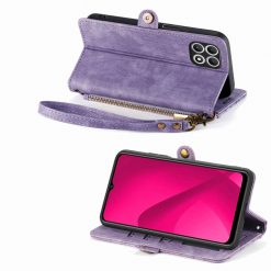 Kryty na mobil | Peňaženkové puzdro Purse case fialové – T Phone 2 | Kryty na mobil