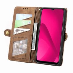 Kryty na mobil | Peňaženkové puzdro Purse case hnedé – T Phone 2 Pro | Kryty na mobil