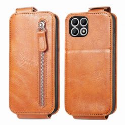 Vyklápacie puzdro Vertical flip Wallet case hnedé – T Phone 2 Pro
