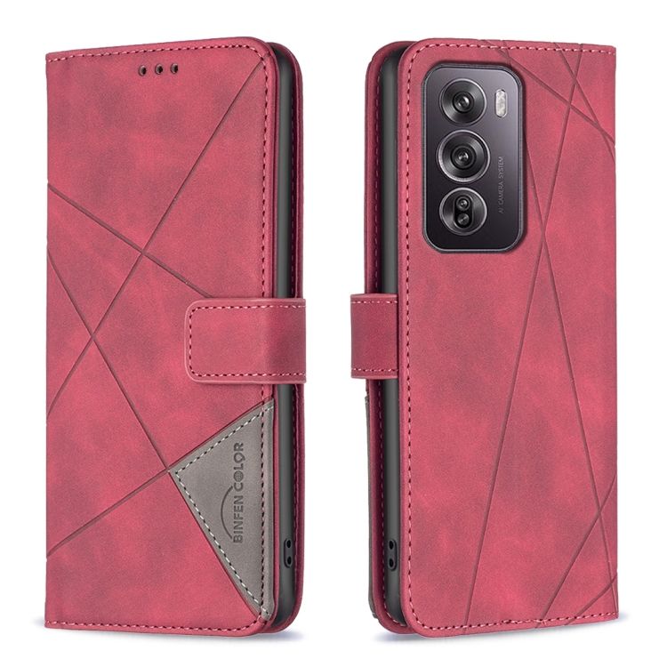 Knižkové puzdro Rhombus červené – Oppo Reno 12 Pro | Kryty na mobil Kryty na mobil | Knižkové puzdro Rhombus červené – Oppo Reno 12 Pro | Kryty na mobil