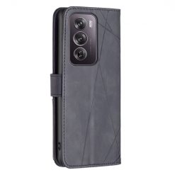 Knižkové puzdro Rhombus čierne – Oppo Reno 12 Pro | Kryty na mobil Kryty na mobil | Knižkové puzdro Rhombus čierne – Oppo Reno 12 Pro | Kryty na mobil