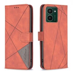 Kryty na mobil | Knižkové puzdro Rhombus hnedé – HMD Pulse / Pulse+ / Pulse Pro | Kryty na mobil