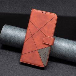 Kryty na mobil | Knižkové puzdro Rhombus hnedé – HMD Pulse / Pulse+ / Pulse Pro | Kryty na mobil