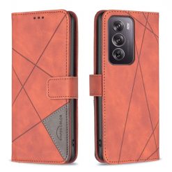 Kryty na mobil | Knižkové puzdro Rhombus hnedé – Oppo Reno 12 Pro | Kryty na mobil