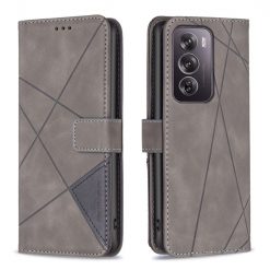 Kryty na mobil | Knižkové puzdro Rhombus sivé – Oppo Reno 12 Pro | Kryty na mobil