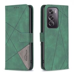 Knižkové puzdro Rhombus zelené – Oppo Reno 12 Pro | Kryty na mobil Kryty na mobil | Knižkové puzdro Rhombus zelené – Oppo Reno 12 Pro | Kryty na mobil
