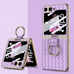 Kryt GKK Weave Texture Case fialový – Samsung Galaxy Z Flip 6 / Z Flip 7 FE