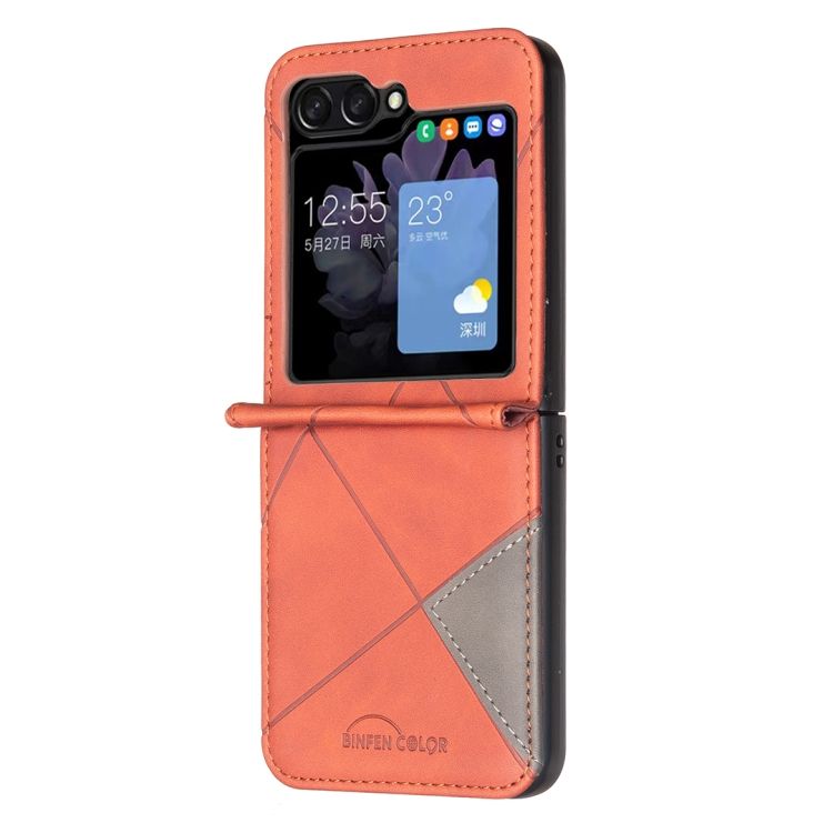 Kryt Rhombus hnedý – Samsung Galaxy Z Flip 6 / Z Flip 7 FE | Kryty na mobil Kryty na mobil | Kryt Rhombus hnedý – Samsung Galaxy Z Flip 6 / Z Flip 7 FE | Kryty na mobil