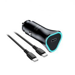 Kryty na mobil | Nabíjačka do auta Blue Star 20W USB-C čierna + kábel USB-C | Kryty na mobil
