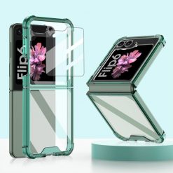 Ochranný kryt GKK Colorful Acrylic case zelený – Samsung Galaxy Z Flip 6 / Z Flip 7 FE