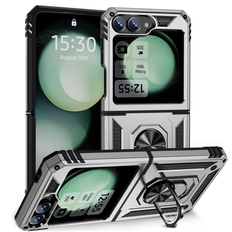 Odolný Kryt Ring Armor case strieborný – Samsung Galaxy Z Flip 6 / Z Flip 7 FE | Kryty na mobil Kryty na mobil | Odolný Kryt Ring Armor case strieborný – Samsung Galaxy Z Flip 6 / Z Flip 7 FE | Kryty na mobil