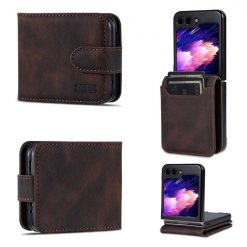 Peňaženkové puzdro AZNS Dream hnedé – Samsung Galaxy Z Flip 6 / Z Flip 7 FE | Kryty na mobil Kryty na mobil | Peňaženkové puzdro AZNS Dream hnedé – Samsung Galaxy Z Flip 6 / Z Flip 7 FE | Kryty na mobil