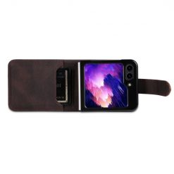 Peňaženkové puzdro AZNS Dream hnedé – Samsung Galaxy Z Flip 6 / Z Flip 7 FE | Kryty na mobil Kryty na mobil | Peňaženkové puzdro AZNS Dream hnedé – Samsung Galaxy Z Flip 6 / Z Flip 7 FE | Kryty na mobil