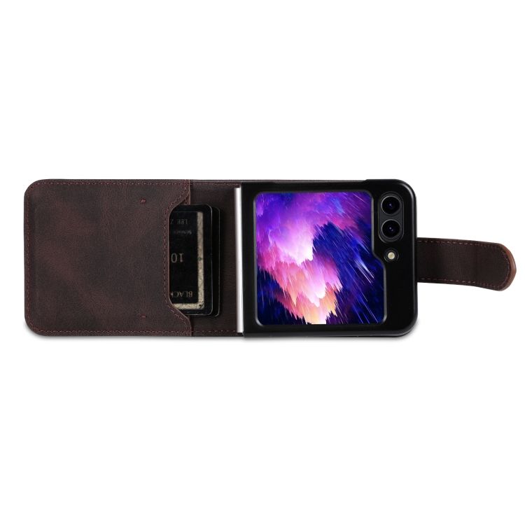 Peňaženkové puzdro AZNS Dream hnedé – Samsung Galaxy Z Flip 6 / Z Flip 7 FE | Kryty na mobil Kryty na mobil | Peňaženkové puzdro AZNS Dream hnedé – Samsung Galaxy Z Flip 6 / Z Flip 7 FE | Kryty na mobil