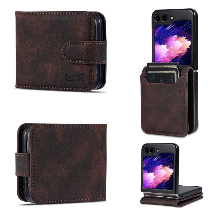 Peňaženkové puzdro AZNS Dream hnedé – Samsung Galaxy Z Flip 6 / Z Flip 7 FE | Kryty na mobil Kryty na mobil | Peňaženkové puzdro AZNS Dream hnedé – Samsung Galaxy Z Flip 6 / Z Flip 7 FE | Kryty na mobil