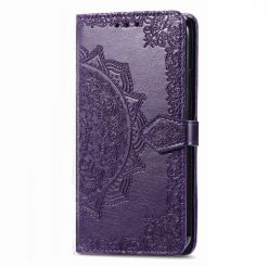 Kryty na mobil | Peňaženkové puzdro Embossing Pattern Mandala Flower fialové – T Phone 2 Pro | Kryty na mobil