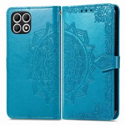 Kryty na mobil | Peňaženkové puzdro Embossing Pattern Mandala Flower modré – T Phone 2 | Kryty na mobil