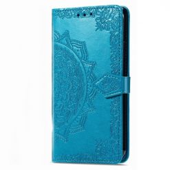 Peňaženkové puzdro Embossing Pattern Mandala Flower modré – T Phone 2 Pro