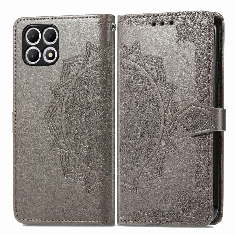 Peňaženkové puzdro Embossing Pattern Mandala Flower sivé – T Phone 2 | Kryty na mobil Kryty na mobil | Peňaženkové puzdro Embossing Pattern Mandala Flower sivé – T Phone 2 | Kryty na mobil