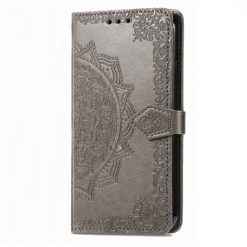 Peňaženkové puzdro Embossing Pattern Mandala Flower sivé – T Phone 2 Pro