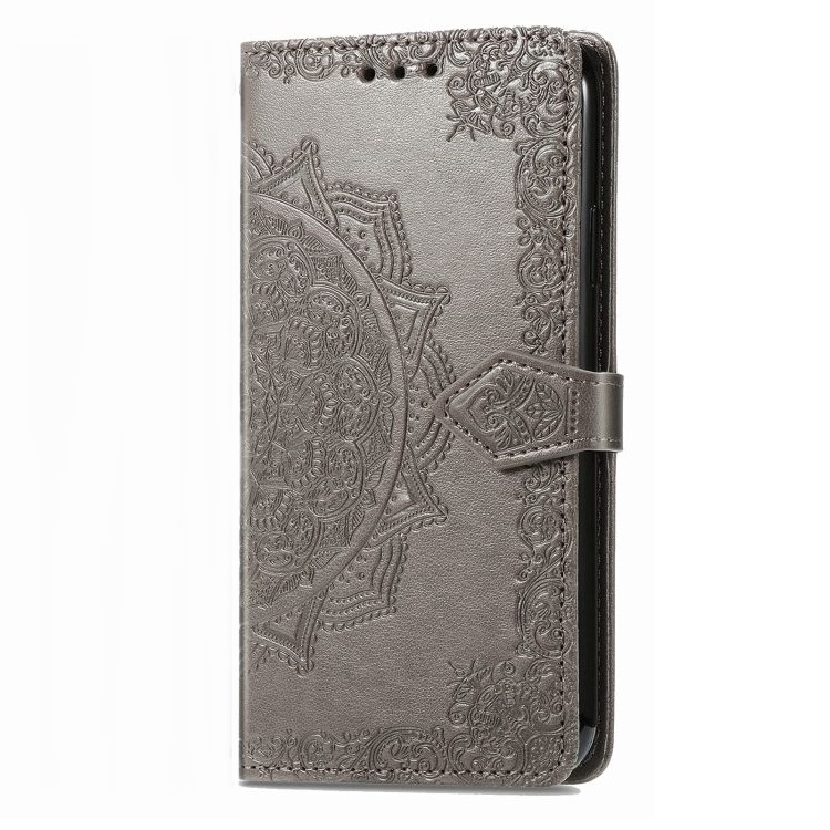 Peňaženkové puzdro Embossing Pattern Mandala Flower sivé – T Phone 2 Pro | Kryty na mobil Kryty na mobil | Peňaženkové puzdro Embossing Pattern Mandala Flower sivé – T Phone 2 Pro | Kryty na mobil