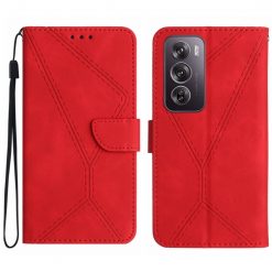 Peňaženkové puzdro Embossing Pattern Stitchy case červené – Oppo Reno 12 Pro