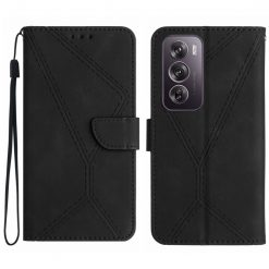 Peňaženkové puzdro Embossing Pattern Stitchy case čierne – Oppo Reno 12 Pro