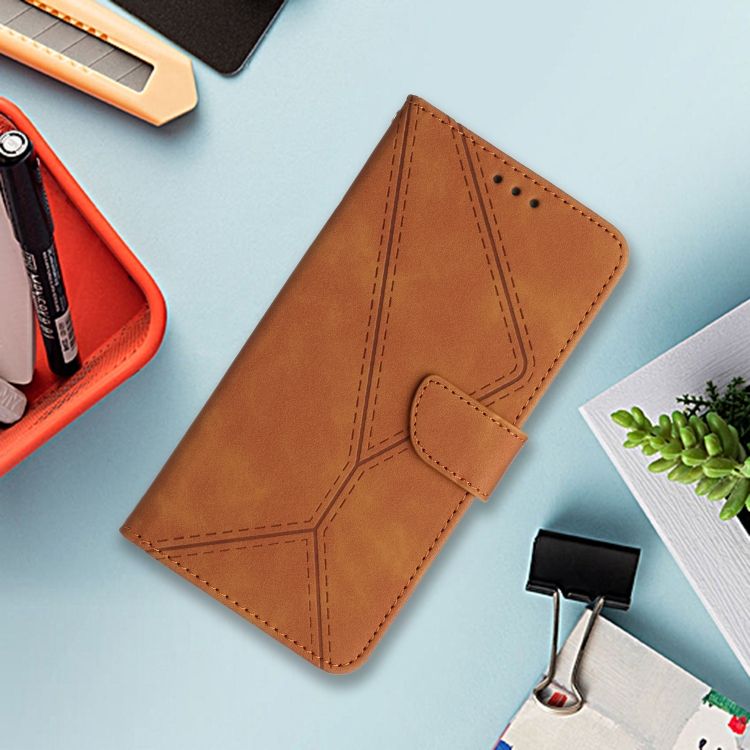 Peňaženkové puzdro Embossing Pattern Stitchy case hnedé – Oppo Reno 12 Pro | Kryty na mobil Kryty na mobil | Peňaženkové puzdro Embossing Pattern Stitchy case hnedé – Oppo Reno 12 Pro | Kryty na mobil