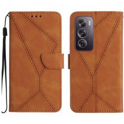 Peňaženkové puzdro Embossing Pattern Stitchy case hnedé – Oppo Reno 12 Pro