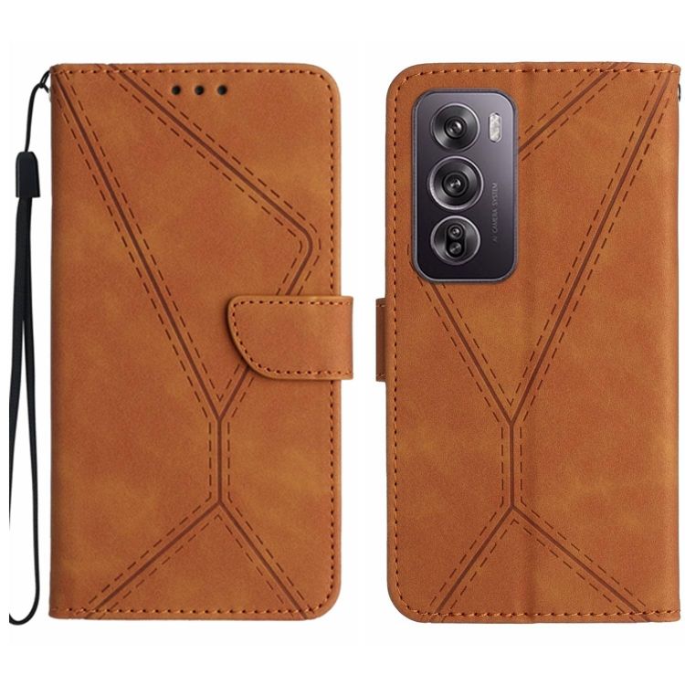 Peňaženkové puzdro Embossing Pattern Stitchy case hnedé – Oppo Reno 12 Pro | Kryty na mobil Kryty na mobil | Peňaženkové puzdro Embossing Pattern Stitchy case hnedé – Oppo Reno 12 Pro | Kryty na mobil