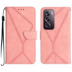 Peňaženkové puzdro Embossing Pattern Stitchy case ružové – Oppo Reno 12 Pro