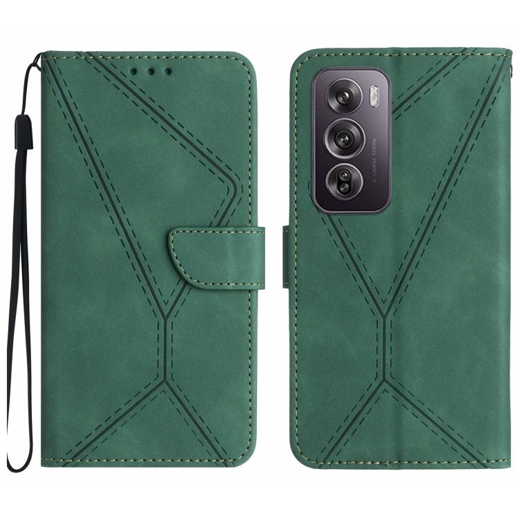 Peňaženkové puzdro Embossing Pattern Stitchy case zelené – Oppo Reno 12 Pro | Kryty na mobil Kryty na mobil | Peňaženkové puzdro Embossing Pattern Stitchy case zelené – Oppo Reno 12 Pro | Kryty na mobil