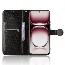 Kryty na mobil | Peňaženkové puzdro Honeycomb Dot Texture Case čierne – Oppo Reno 12 Pro | Kryty na mobil