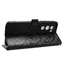 Kryty na mobil | Peňaženkové puzdro Honeycomb Dot Texture Case čierne – Oppo Reno 12 Pro | Kryty na mobil